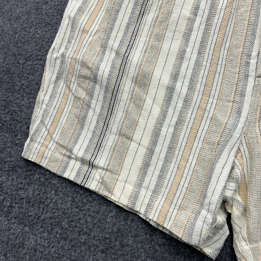 Lucky Brand Shorts Mens 4XL Cream Striped Cotton Drawstring New Boho‎ Resort